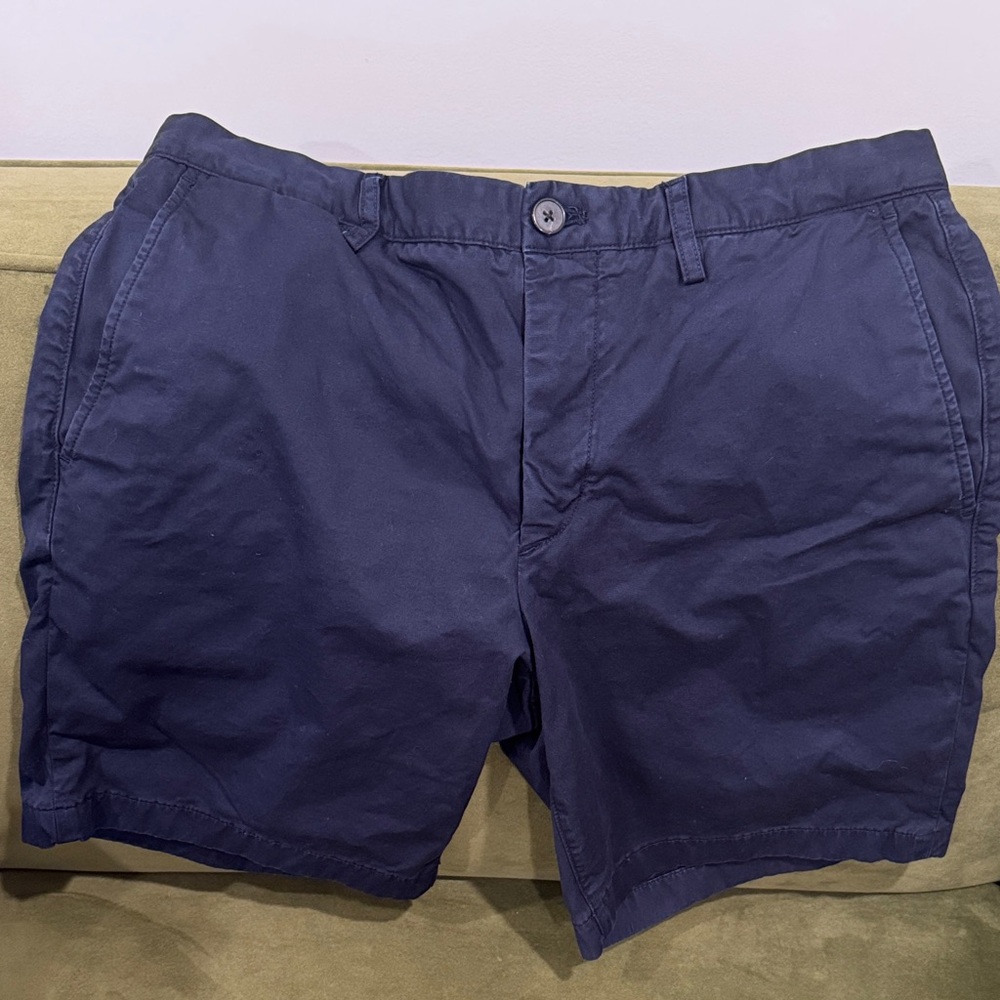 Theory Dark Blue Flat Front Shorts